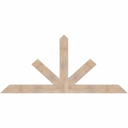 Ekena Millwork Saratoga Smooth Timber Gable Bracket, Douglas Fir, 84"W x 38"H x 3 1/2"D x 5 1/2"F, 11/12 Pitch GBW084X38X0406SAR00SDF